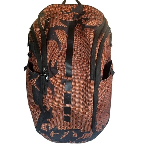 Nike Elite Basketball Backpack Camouflage Pattern Black & Orange - Picture 1 of 7